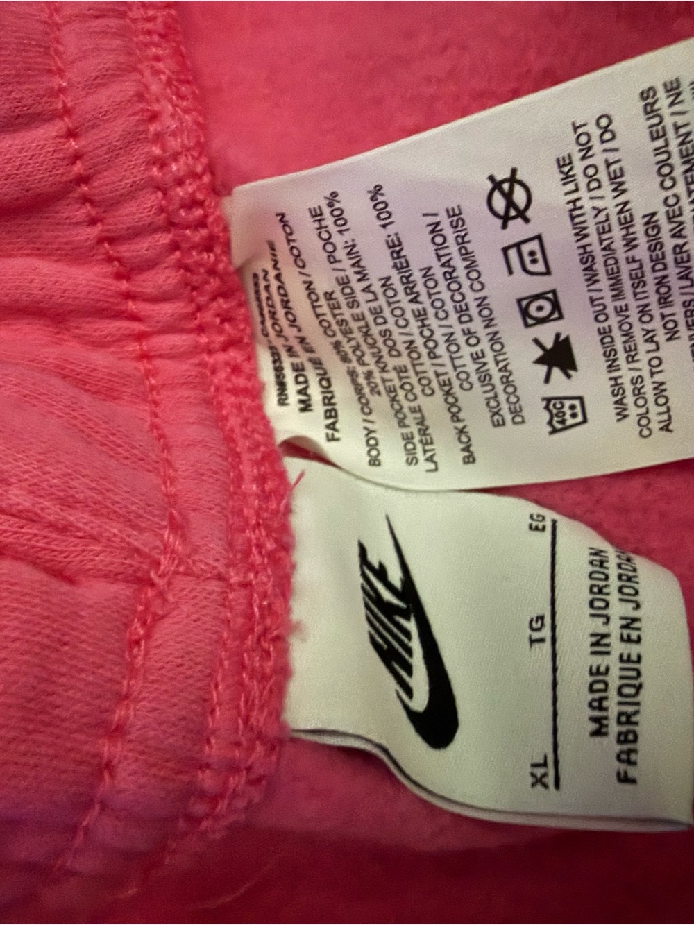 Nike Men’s Pink Logo Lounge Shorts - Picture 3 of 4